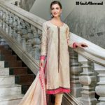 Three Piece Embroidered Lawn Gul Ahmed Collection 2016 4