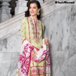 Three Piece Embroidered Lawn Gul Ahmed Collection 2016 8