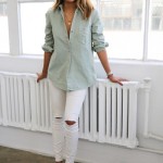 White Ripped Jeans For Summer Casual Wearing