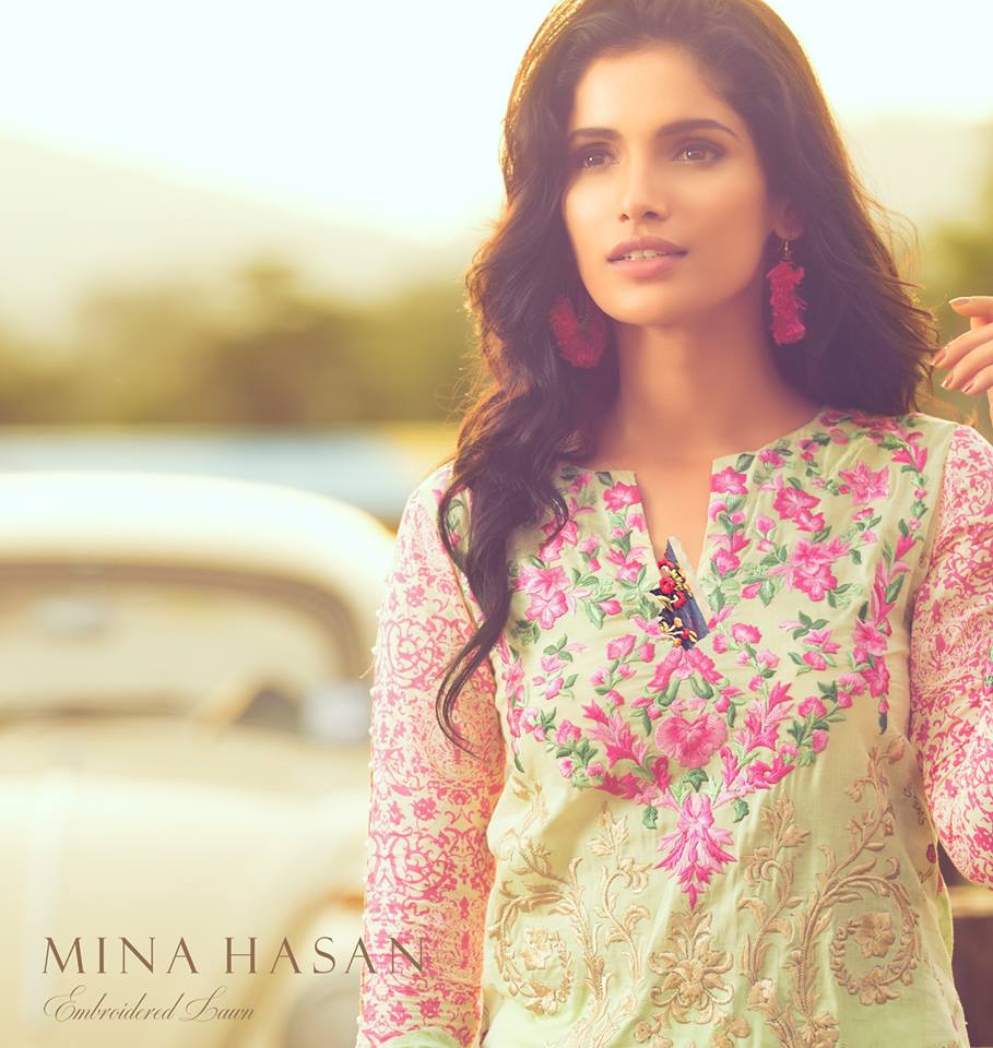 Mina Hassan Eid Embroidered Lawn By Shariq Textiles 2016 