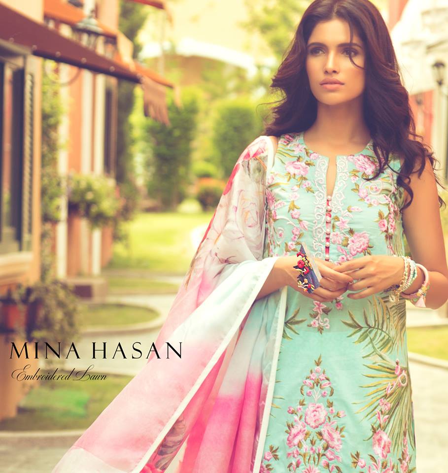 Mina Hassan Eid Embroidered Lawn By Shariq Textiles 2016 