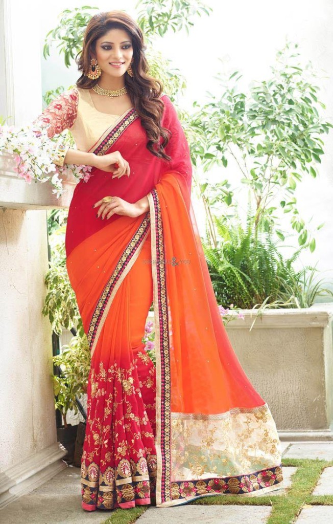 Semi Georgette Indian Saree