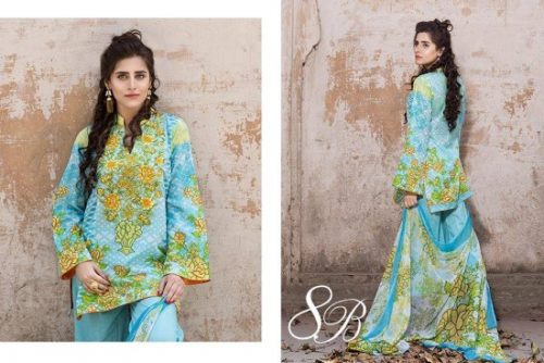 Qalamkar Eid Lawn Collection Embroidered Modern Dresses 2017