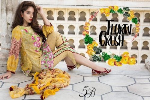 Qalamkar Eid Lawn Collection Embroidered Modern Dresses 2017