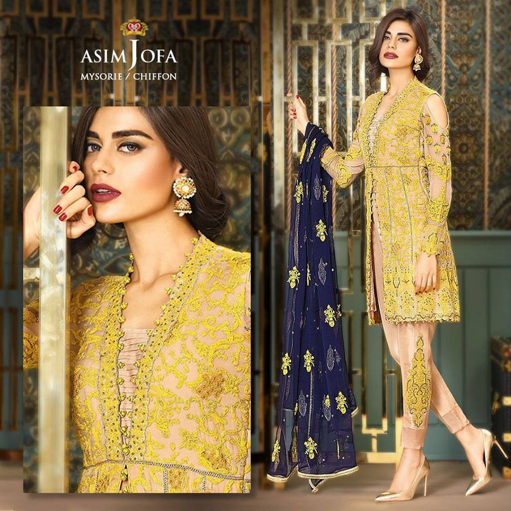 Asmin Jofa Luxury Chiffon Collection Winter Dresses 2018