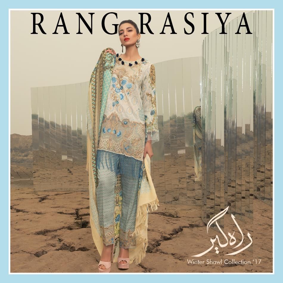 Rang Rasiya Winter Dresses Shawls Collection 2018