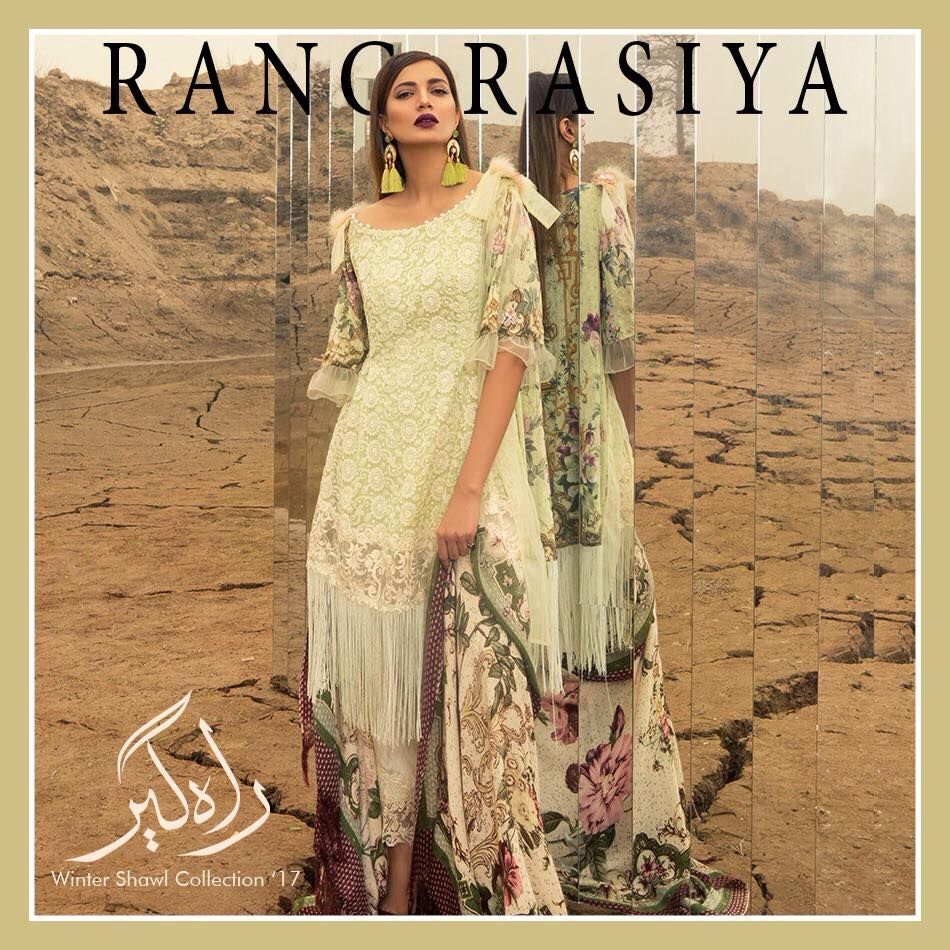 Rang Rasiya Winter Dresses Shawls Collection 2018