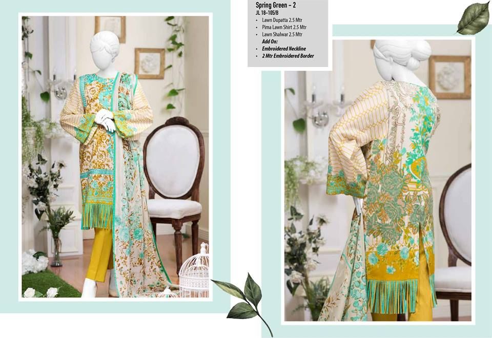 J. Summer Unstitched Lawn Collection 2018