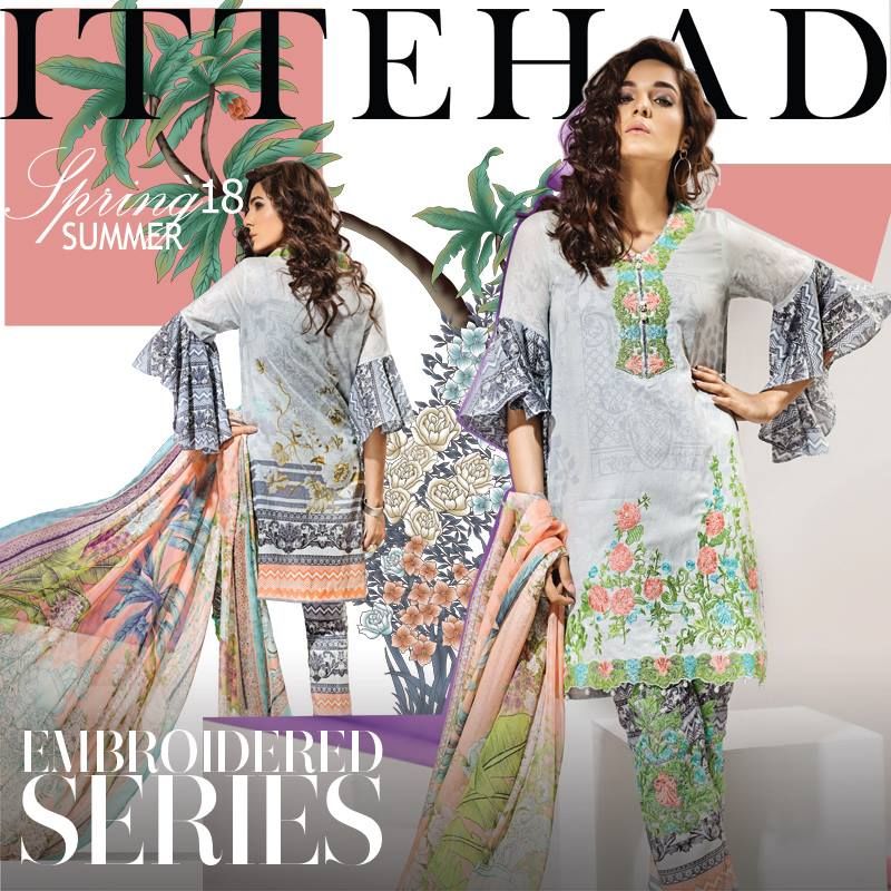 Ittehad Embroidered Festive Season Lawn Shalwar Kameez