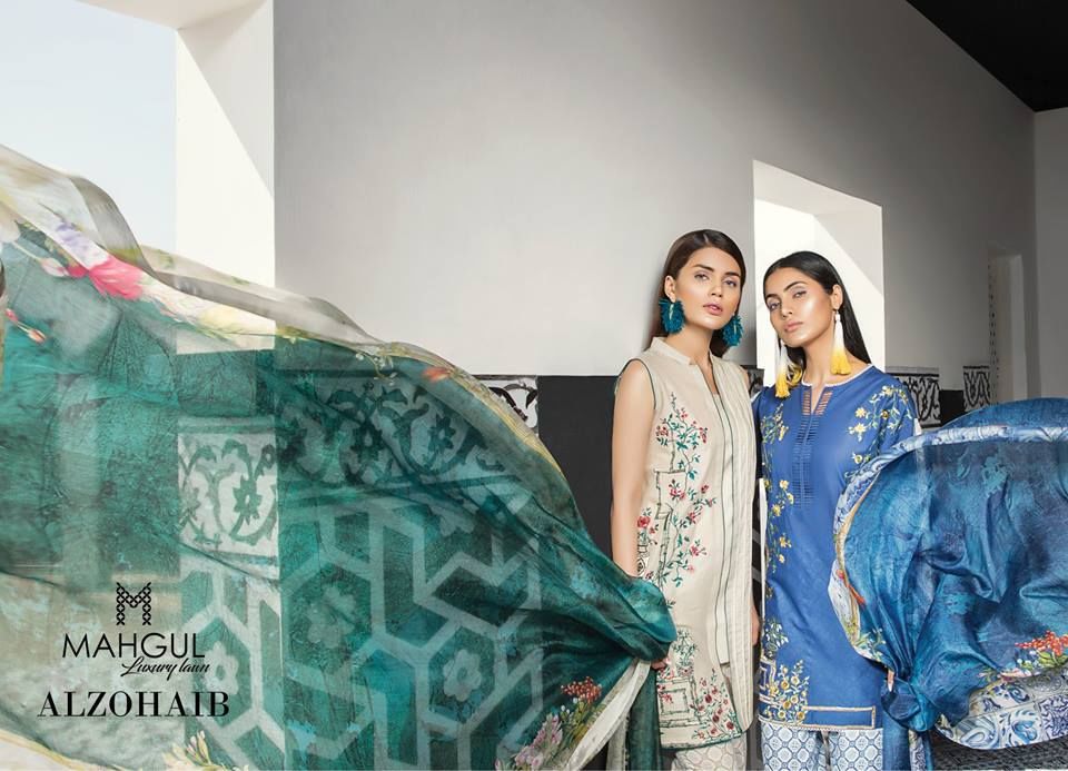 Mahgul Luxury Semi Formal Lawn Collection Al Zohaib 2018