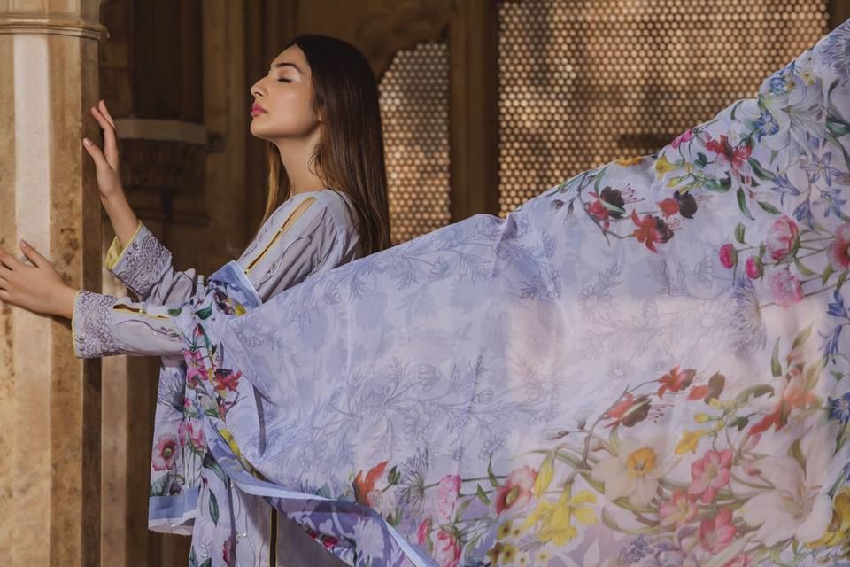 Luxury Embroidered Floral Vintage Eid Collection 2018