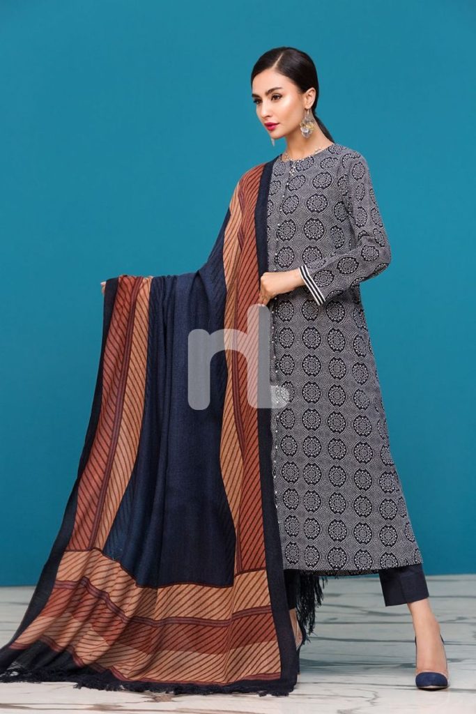 Nishat Linen Winter Shawls 3 Piece Collection 2019