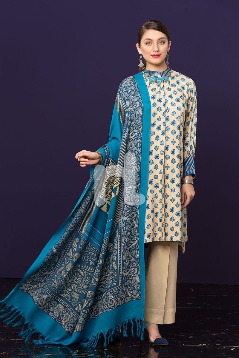 Nishat Linen Winter Shawls 3 Piece Collection 2019 - Fashionvilas.com